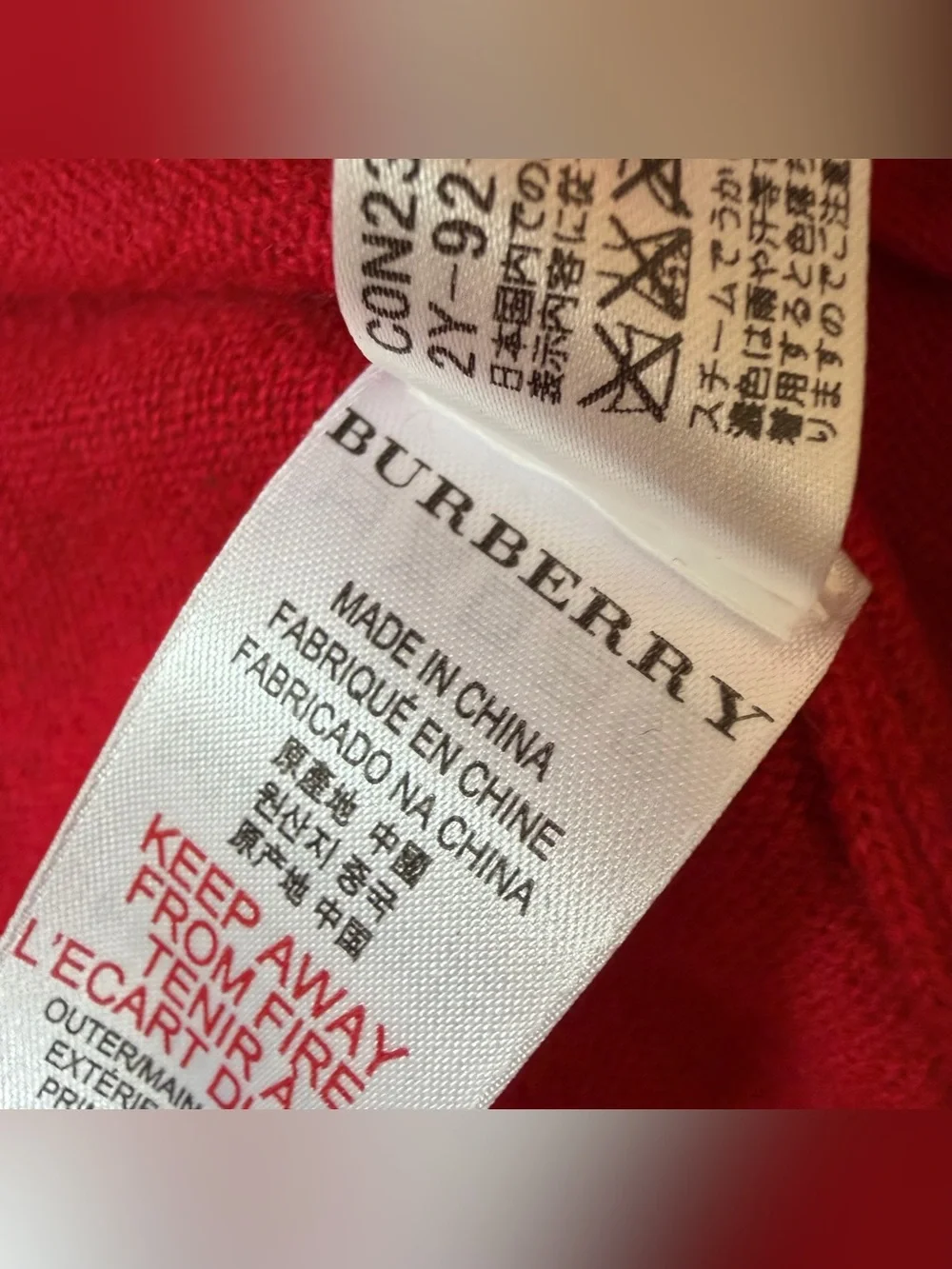 Burberry Baby Girl 24m Cashmere Poncho Red Nova Check Plaid Knit Cape Authentic